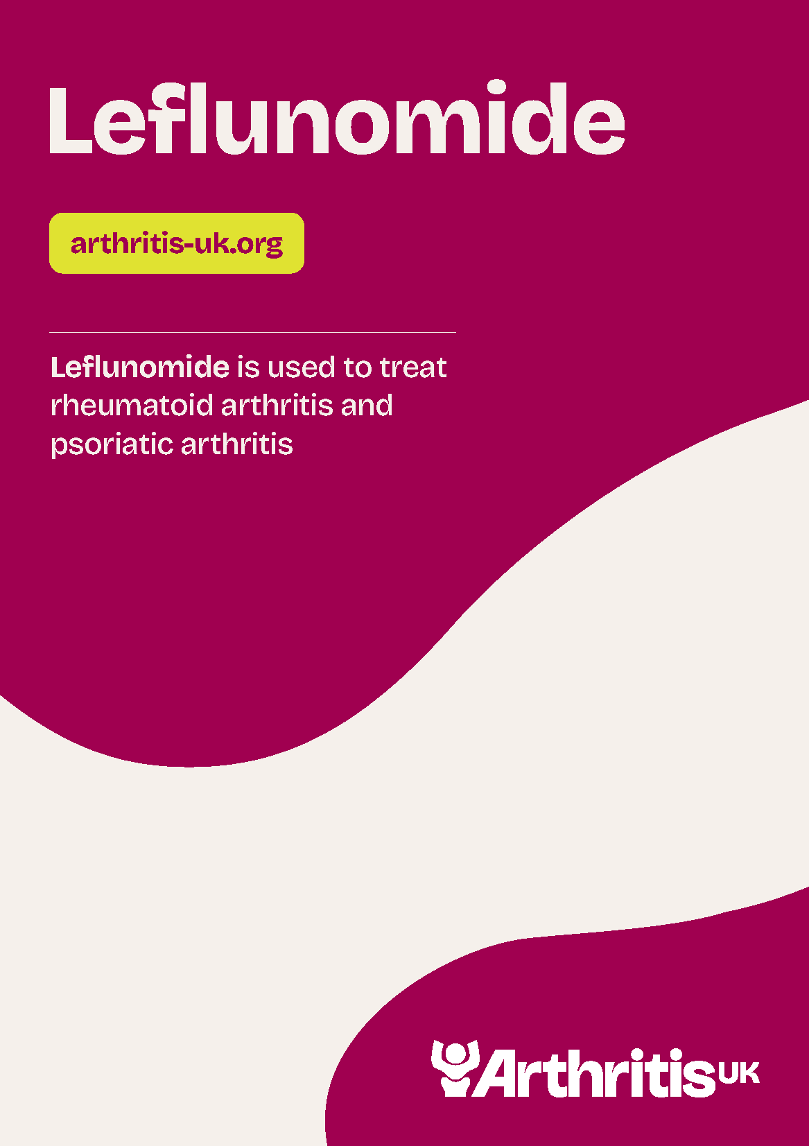 Arthritis UK Leflunomide information booklet cover.