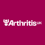 Arthritis UK logo on a pink background