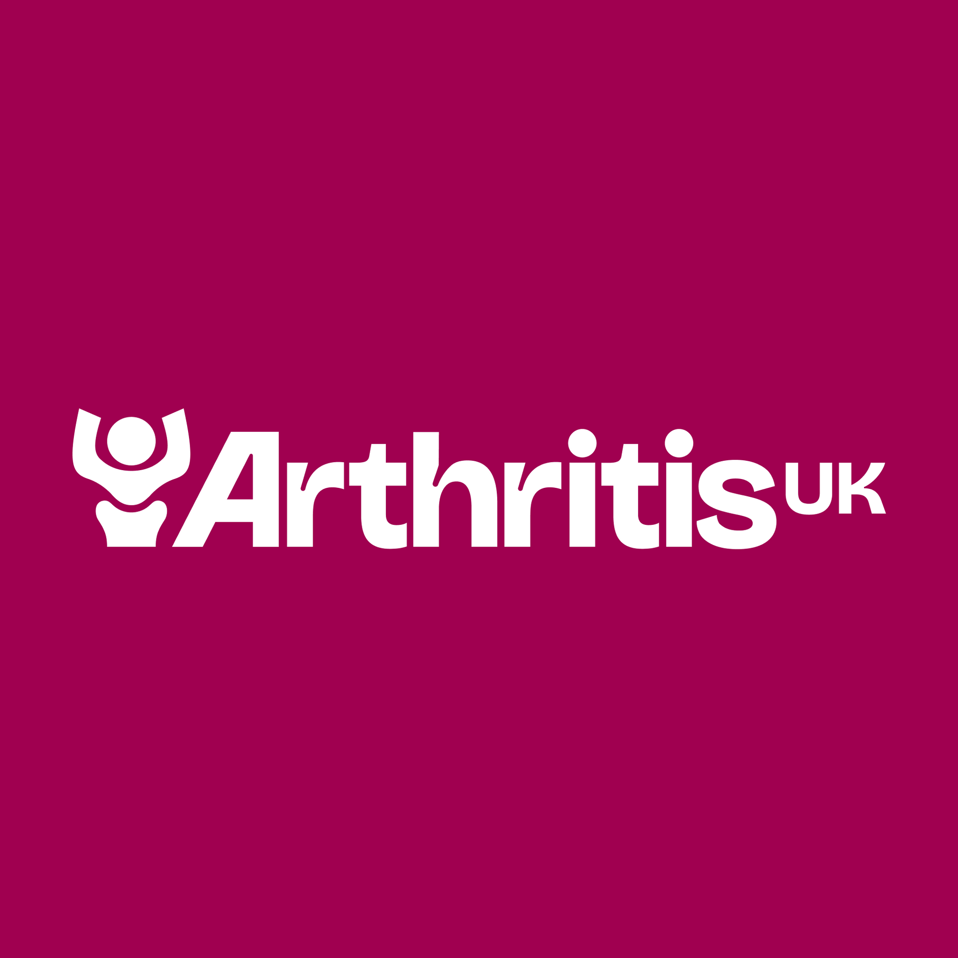 Arthritis UK logo on a pink background