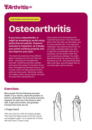 Osteoarthritis exercise sheet
