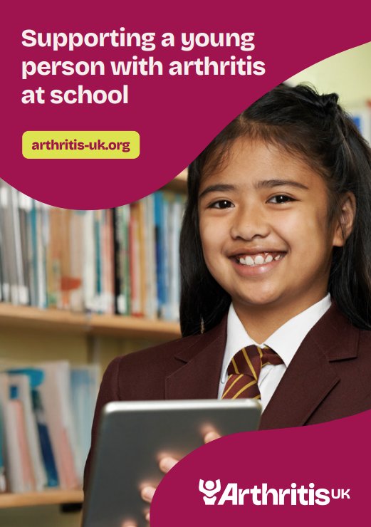 Arthritis UK 'Supporting a young person with arthritis at school' booklet cover.