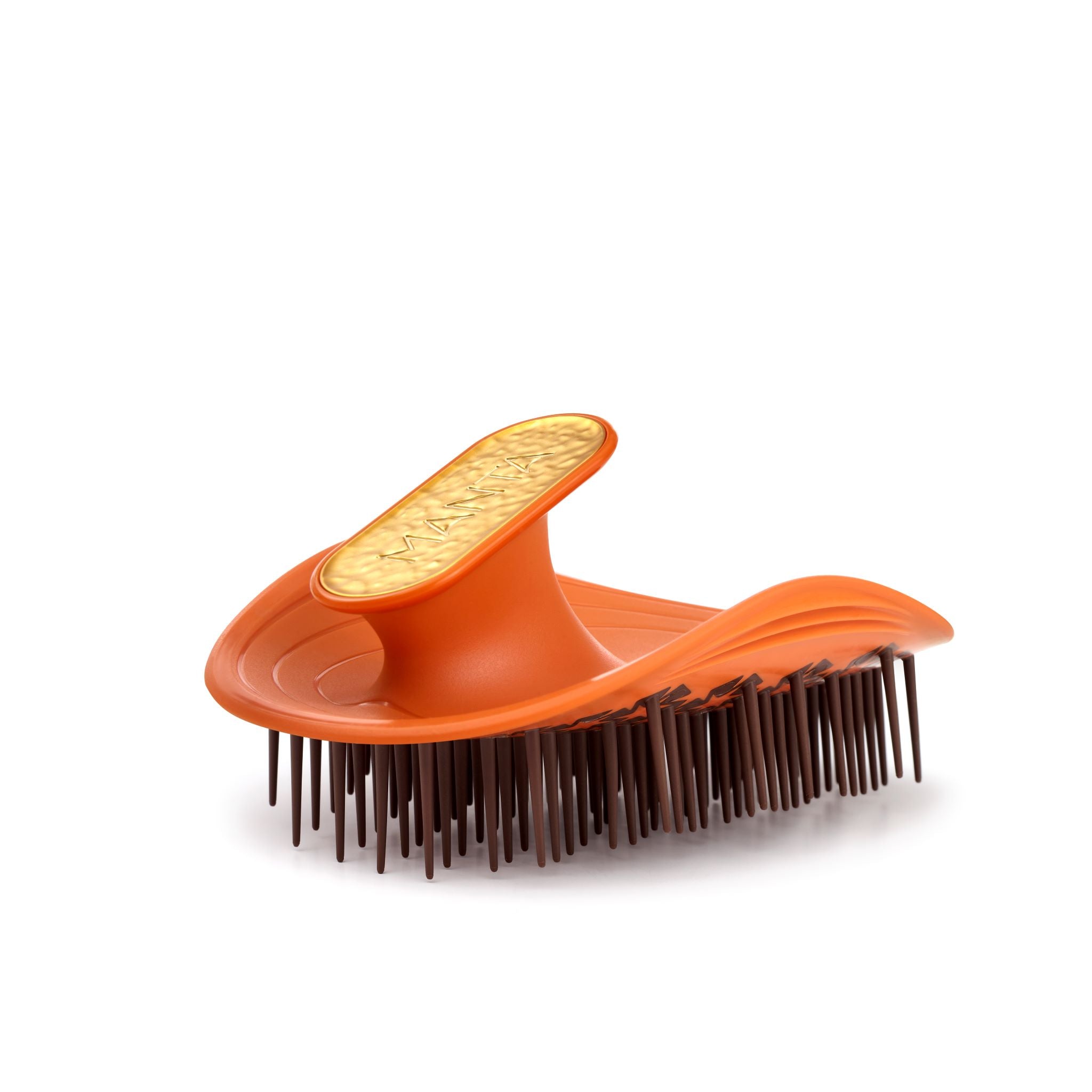 MANTA curls hair brush for textured hair in amber orange. 