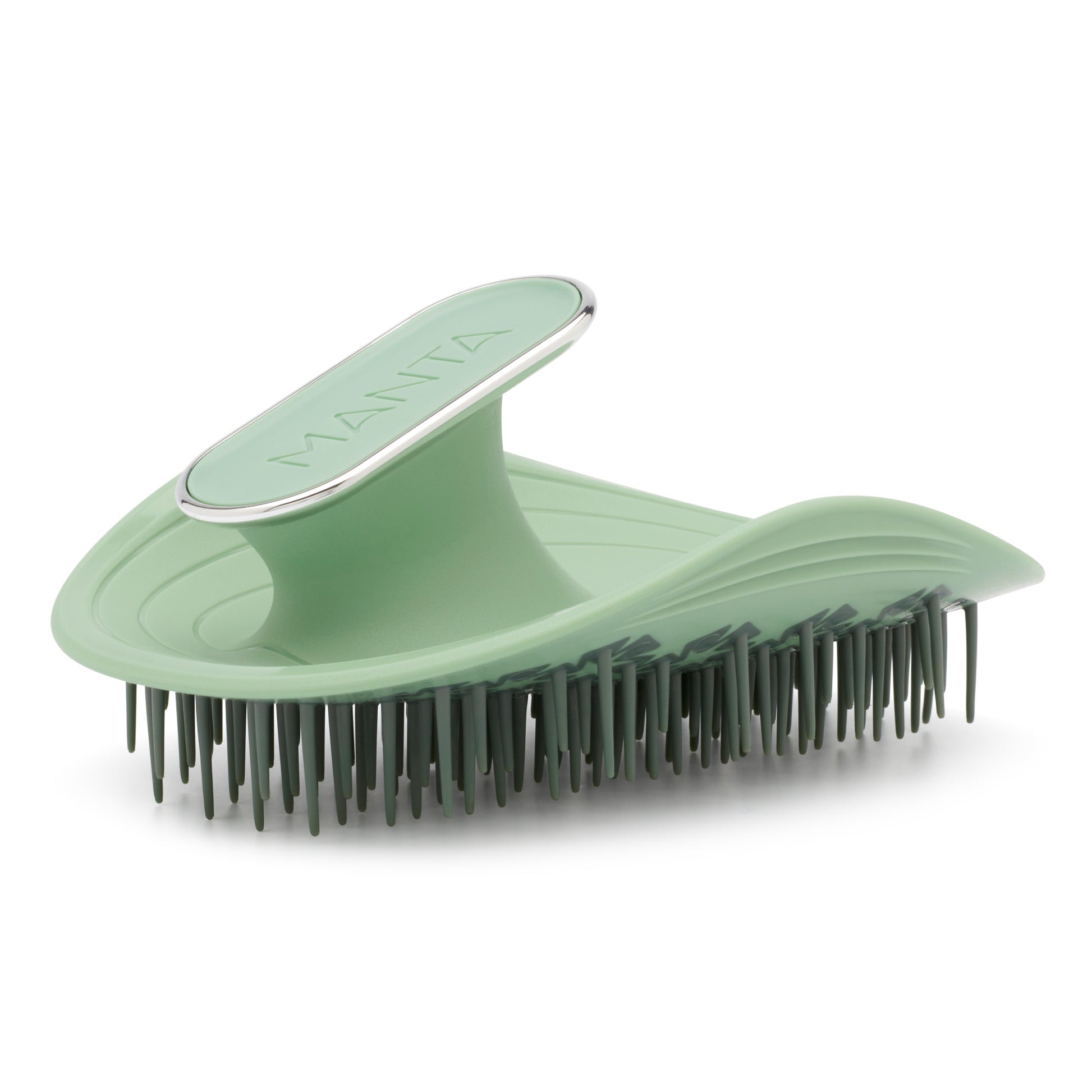 MANTA hair brush in green and white gold .