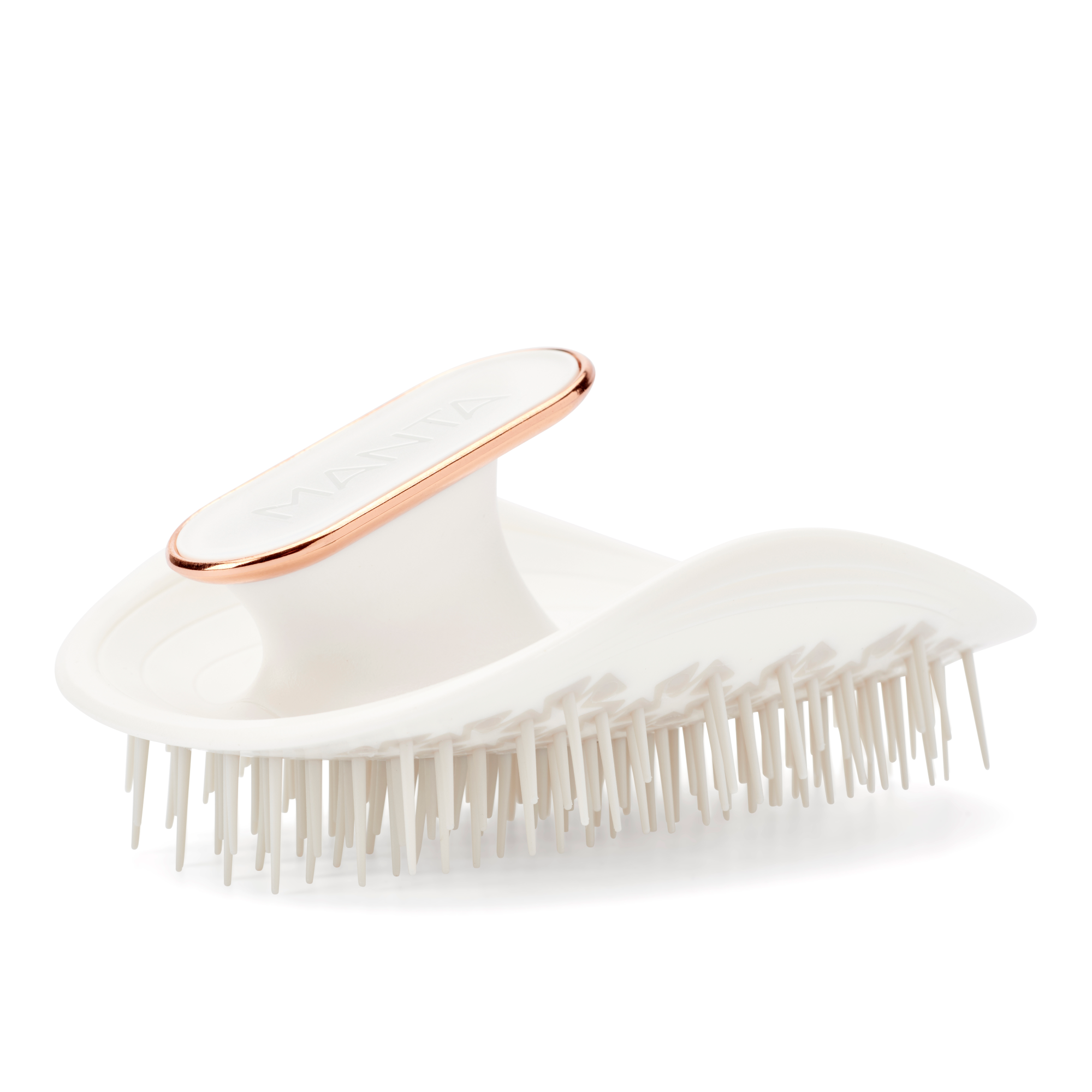 MANTA hair brush in white and rose gold