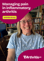 Cover of Arthritis UK information booklet 'Managing pain in inflammatory arthritis'. 