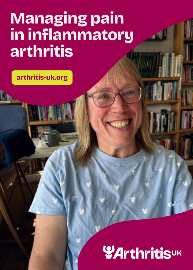 Cover of Arthritis UK information booklet 'Managing pain in inflammatory arthritis'. 