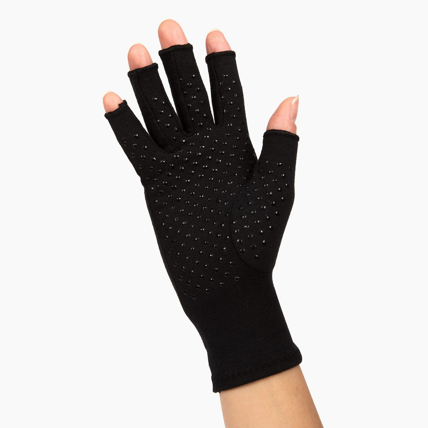 Extra grip compression gloves for hand and wrist pain in classic black. 