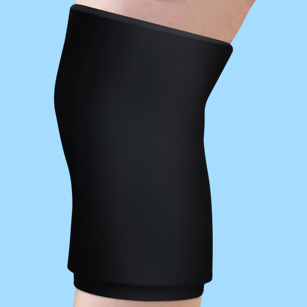 Black Grace & Able Cooling Compression Sleeve for Knee Pain on a white background.