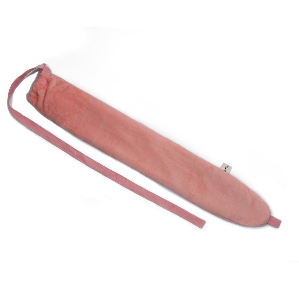 Long hot water bottle in rose quartz pink